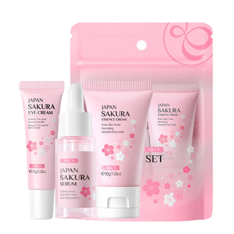 3pcs/set LAIKOU Vitamin C 24K Golden Sakura Skin Care Sets