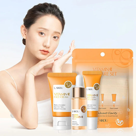 3pcs/set LAIKOU Vitamin C 24K Golden Sakura Skin Care Sets