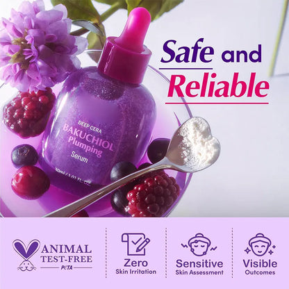 Bakuchiol & Niacinamide Serum – 30 ml
Hydrates and refreshes the skin